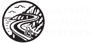 Sea Cliff Garden Services logo with lawn mower on the iconic Sea Cliff Bridge in Wollongong